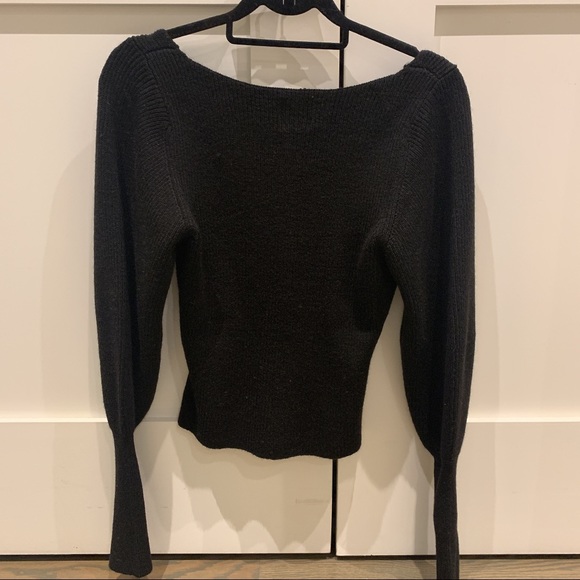 HM HEART SHAPE NECKLINE RIBBED KNIT SWEATER - Picture 6 of 6